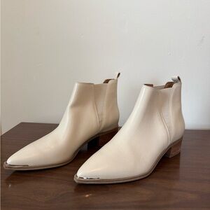 Marc Fisher Cream Ankle Booties